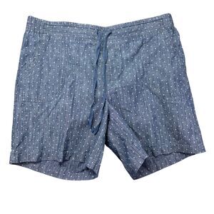Talbots Shorts Women's 16 Blue Polka Dot Lightweight Drawstring Pockets Casual